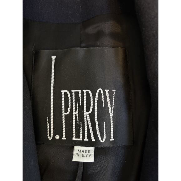 Vintage VTG J Percy 100% Merino Wool Women’s 6 Coat Jacket Blue Double Breasted - Picture 10 of 10